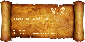 Matulay Réka névjegykártya