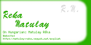 reka matulay business card