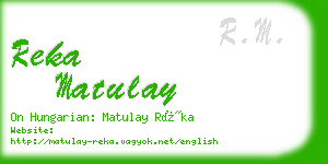reka matulay business card